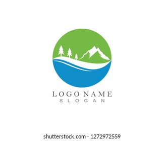 Nature mountain logo design template
