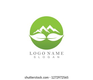 Nature mountain logo design template