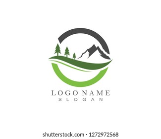 Nature mountain logo design template