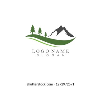 Nature mountain logo design template