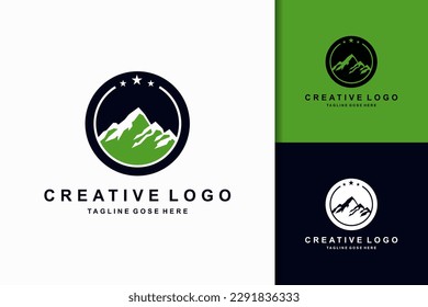 nature mountain logo design template