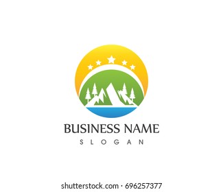 Nature Mountain Logo Design template