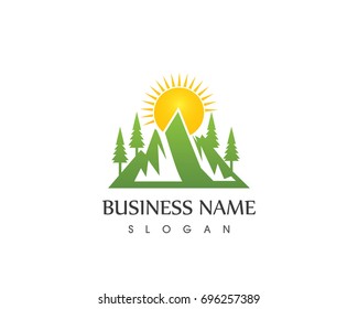 Nature Mountain Logo Design template