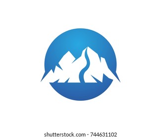 Nature mountain logo design template