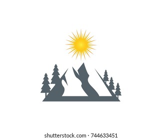 Nature mountain logo design template