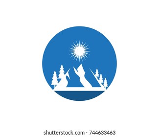 Nature mountain logo design template