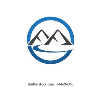 Nature mountain logo design template