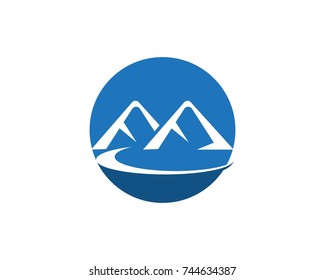 Nature mountain logo design template