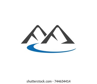 Nature mountain logo design template