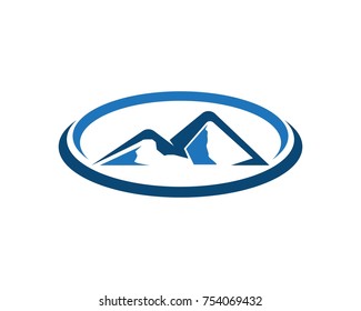 Nature mountain logo design template