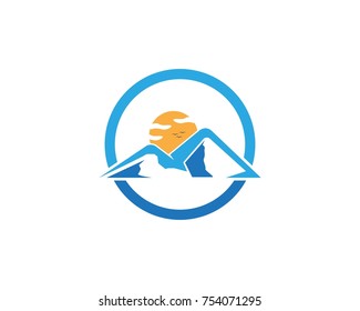 Nature mountain logo design template