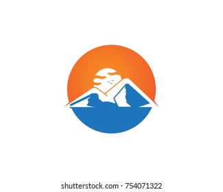 Nature mountain logo design template