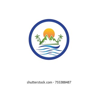 Nature mountain logo design template