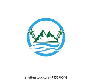 Nature mountain logo design template