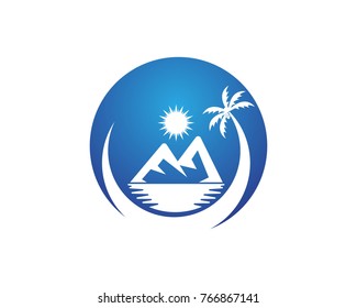 Nature mountain logo design template