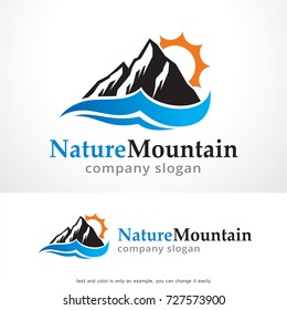 Nature Mountain Logo Template Design Vector, Emblem, Design Concept, Creative Symbol, Icon