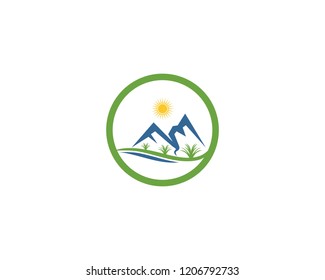 Nature mountain logo vector