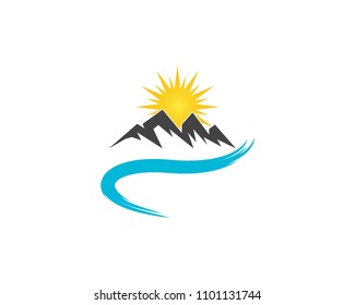 Nature mountain logo vector template