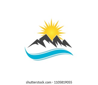 Nature mountain logo vector template