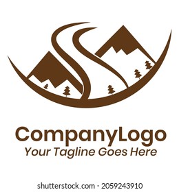 nature mountain outdoor logo vector