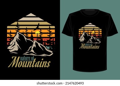 Nature of mountain retro vintage t shirt design