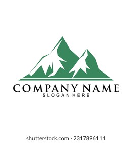 Nature mountain vector logo illustration