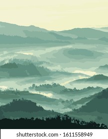 nature mountain vector sunrise background