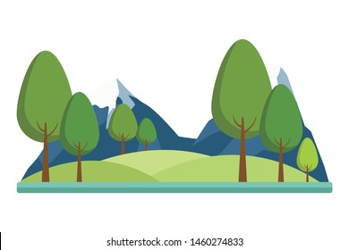 Nature mountains with snow peaks scenery nature outdoors scenery background ,vector illustration graphic design.