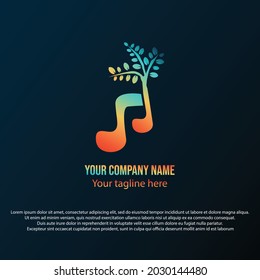 Nature music logo, with color gradient