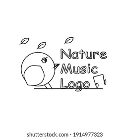 nature music logo with geometric shape