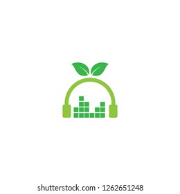 Nature Music Logo . Music Icon, Eco Music Logo - Vector