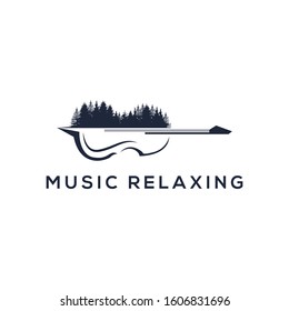 Nature music logo inspiration, forest sound logo template