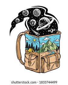 Nature in my bag illustration
