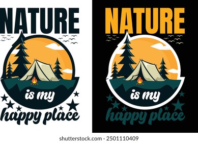 Nature is my happy place t shirt design and graphics design