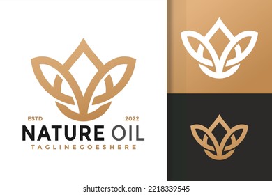 Nature Oil Essential Logo Design, brand identity logos vector, modern logo, Logo Designs Vector Illustration Template