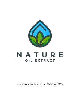 Nature oil extract logo template vector illustration