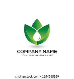 Abreviado del logotipo de aceite de la naturaleza, vector, plantilla.
