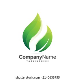 nature oil logo or leaf extraction icon