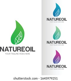 Naturöl-Logo-Vorlage für grüne Vektorillustration 