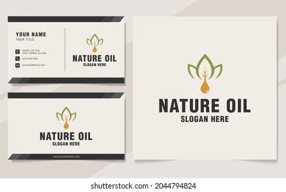 Nature oil logo template on monogram style