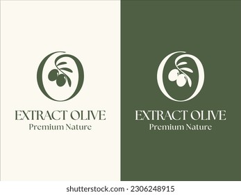 Nature olive oil logo design vector illustration