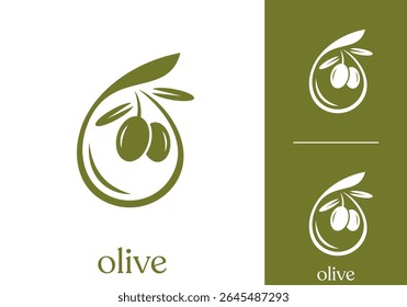 nature olive oil logo. good for health beauty cosmetics symbol vector design
