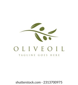 Nature olive oil plant, olive leaf flower logo design vector