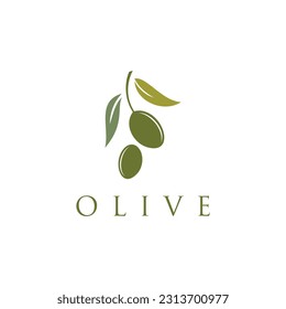 Nature olive oil plant, olive leaf flower logo design vector