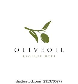 Nature olive oil plant, olive leaf flower logo design vector