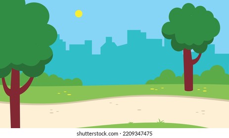 nature on the background of the city