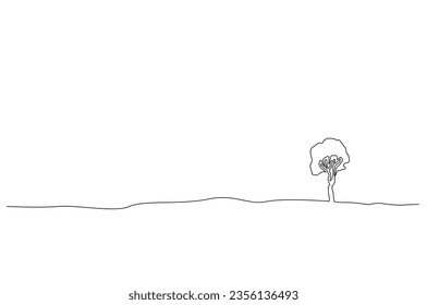nature one big tree line art design