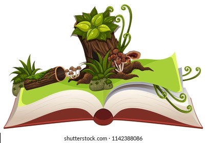 A nature open book illustration