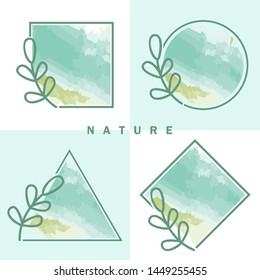 Nature organic frame vector collection for your company or brand