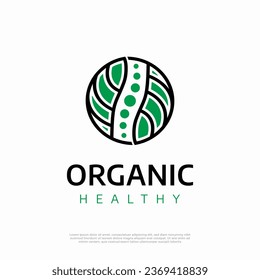 Nature organic healthy lungs logo vector design